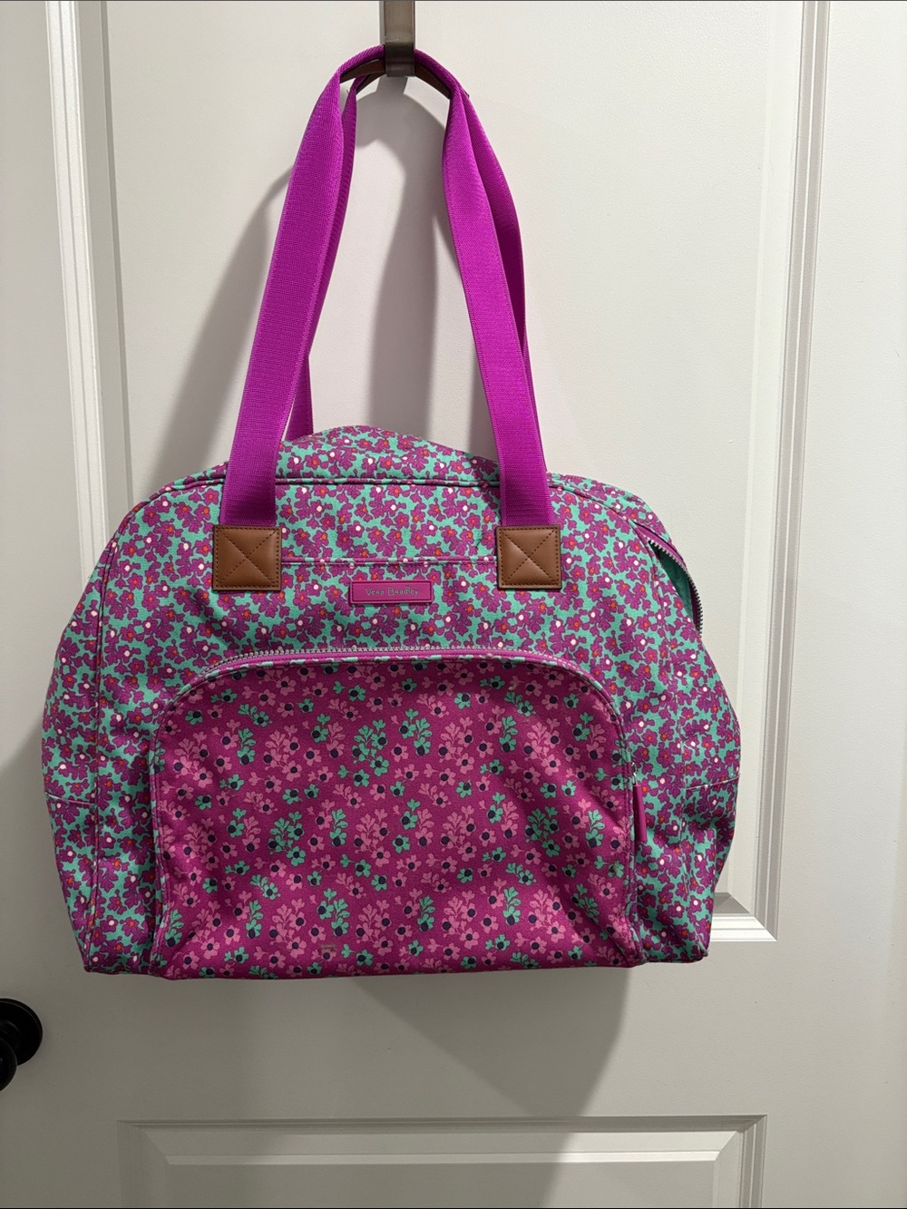 Vera Bradley Pink & Teal Floral Weekender